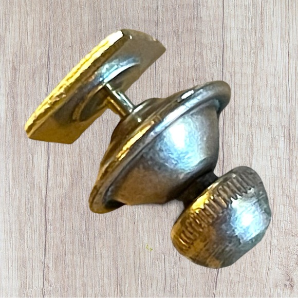 Vintage 10K Gold Men’s Tie Pin Clasp Tack  Square Etched - Picture 4 of 5